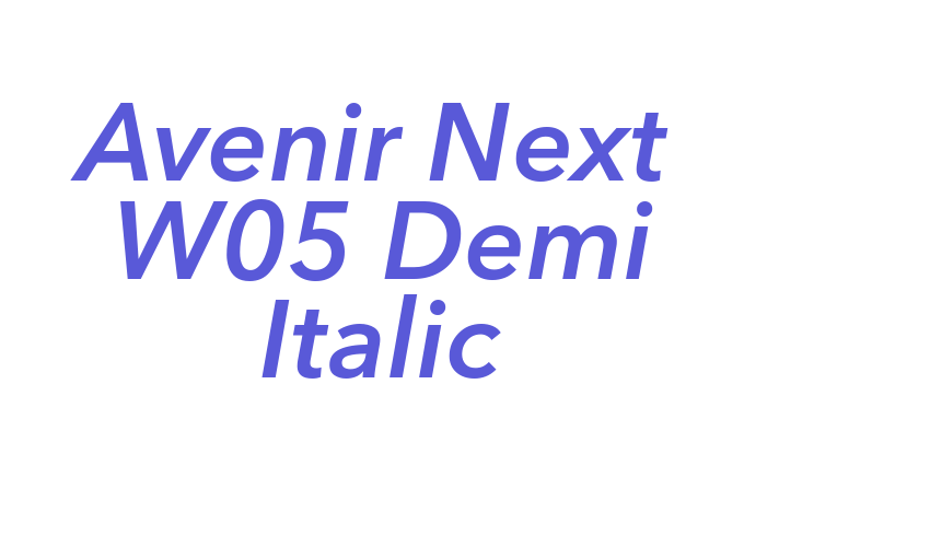 Avenir Next W05 Demi Italic Font Download