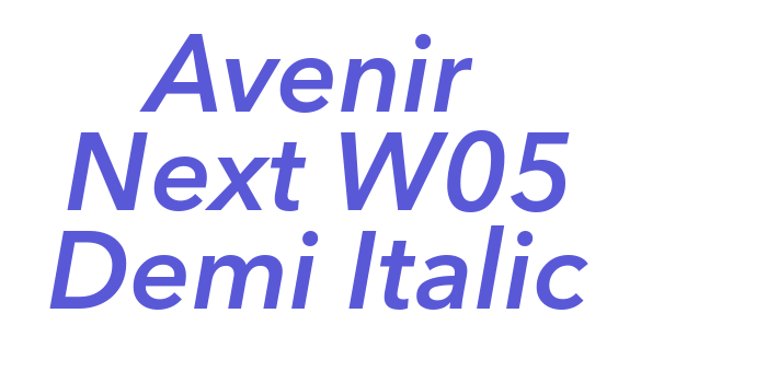 Avenir Next W05 Demi Italic Font