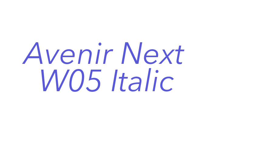 Avenir Next W05 Italic Font Download