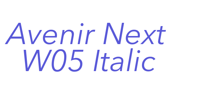 Avenir Next W05 Italic Font