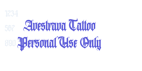 Avestrava Tattoo Personal Use Only font free