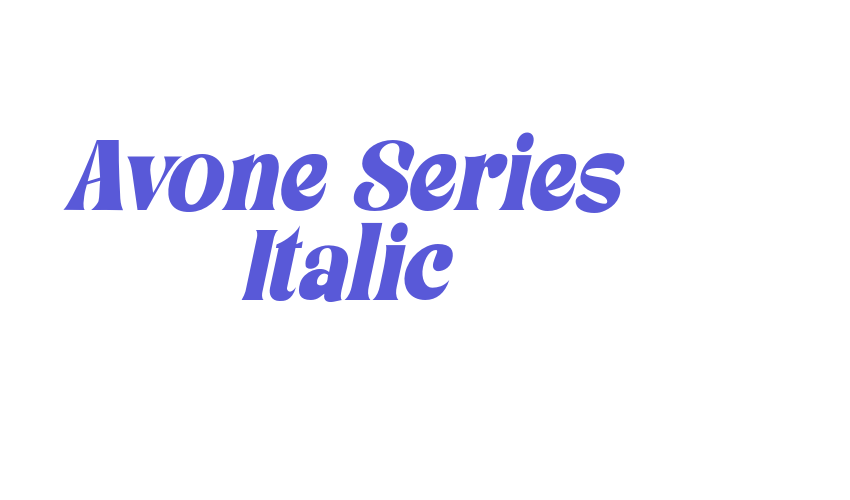 Avone Series Italic Font