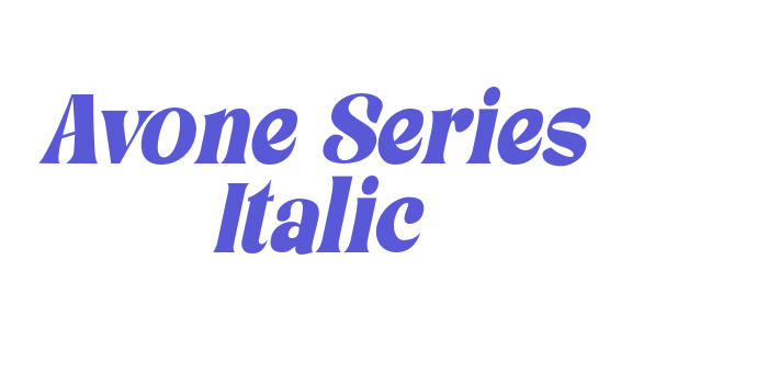 Avone Series Italic Font Download