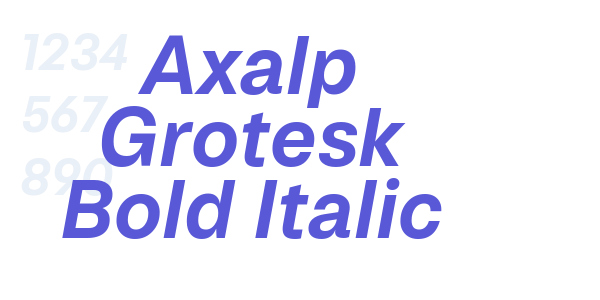 Axalp Grotesk Bold Italic font free