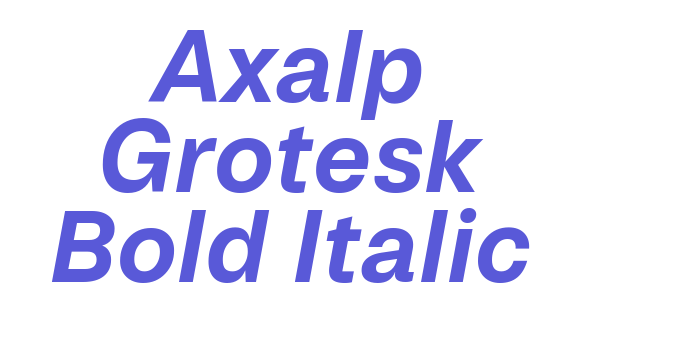 Axalp Grotesk Bold Italic Font