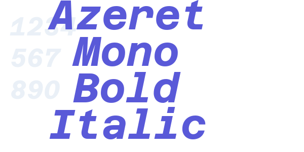 Azeret Mono Bold Italic font free