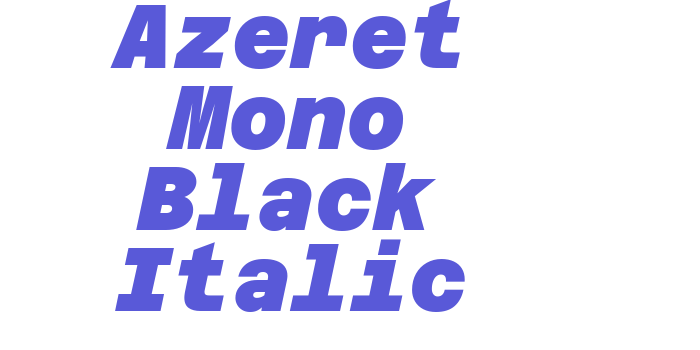 Azeret Mono Black Italic Font Download