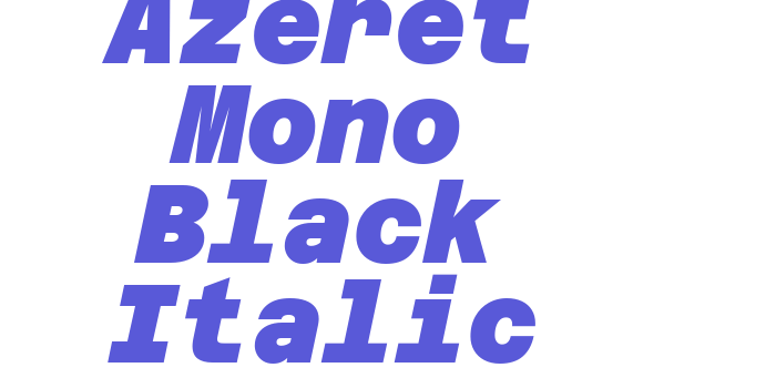 Azeret Mono Black Italic Font