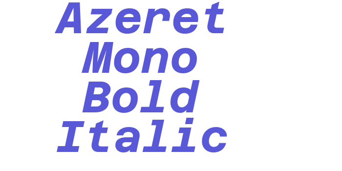 Azeret Mono Bold Italic Font Download