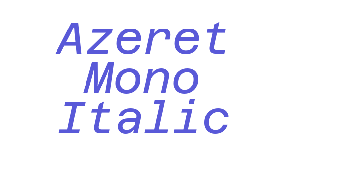 Azeret Mono Italic Font Download