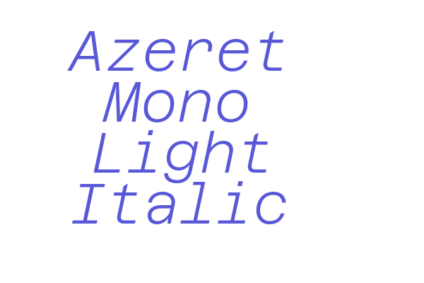 Azeret Mono Light Italic Font