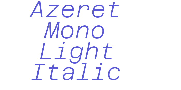 Azeret Mono Light Italic Font Download