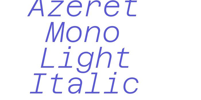 Azeret Mono Light Italic Font