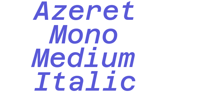 Azeret Mono Medium Italic Font Download