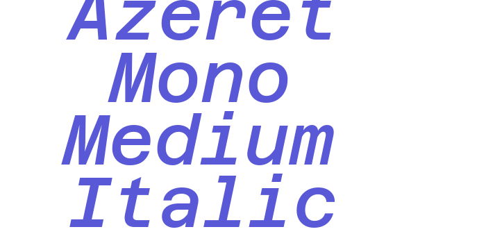 Azeret Mono Medium Italic Font