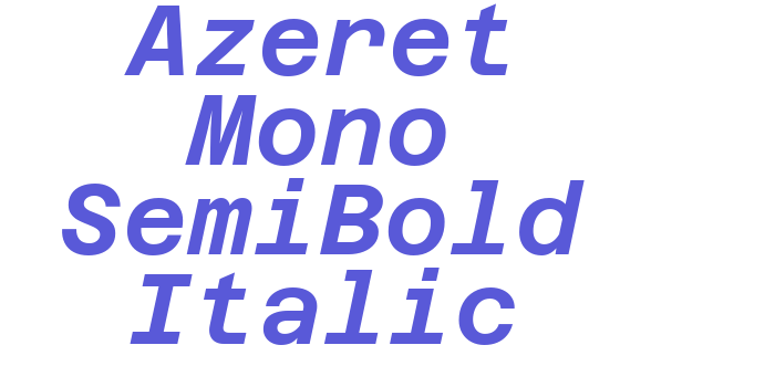 Azeret Mono SemiBold Italic Font Download