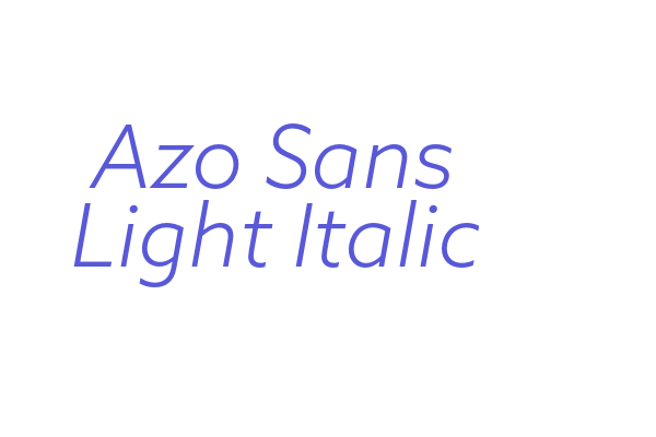 Azo Sans Light Italic Font