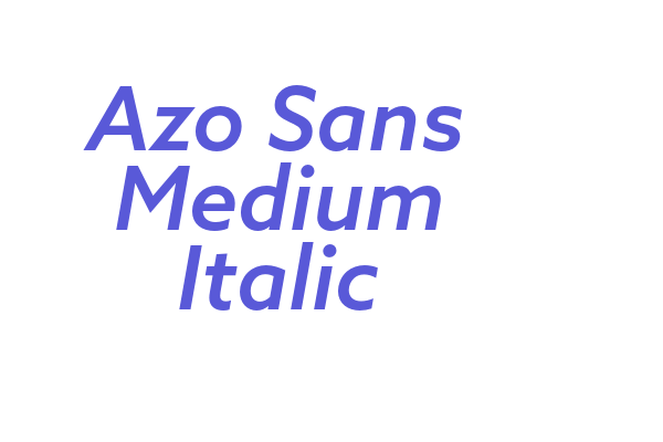 Azo Sans Medium Italic Font