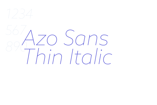 Azo Sans Thin Italic