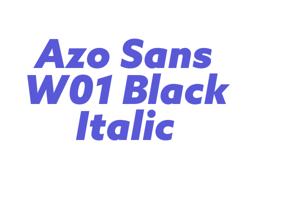 Azo Sans W01 Black Italic Font