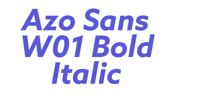 Azo Sans W01 Bold Italic Font