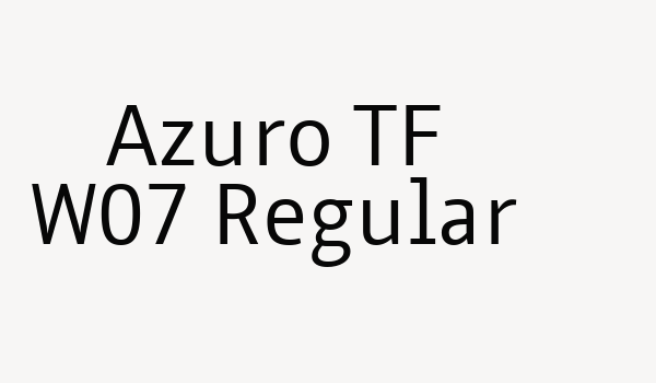 Azuro TF W07 Regular Font