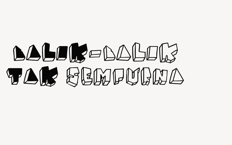 BALOK-balok TAK sempurna Font