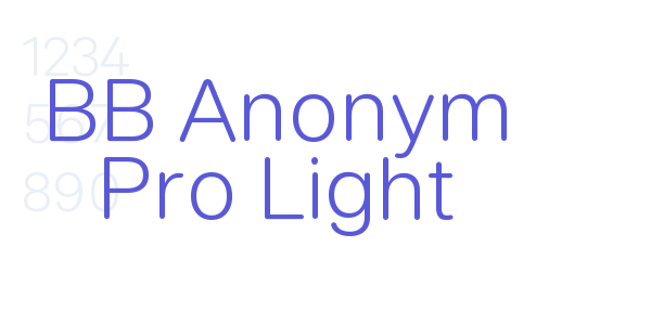 BB Anonym Pro Light font free