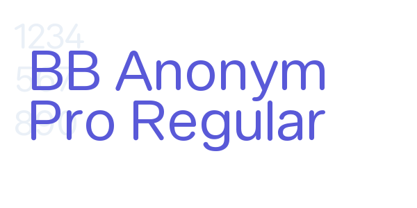 BB Anonym Pro Regular font free