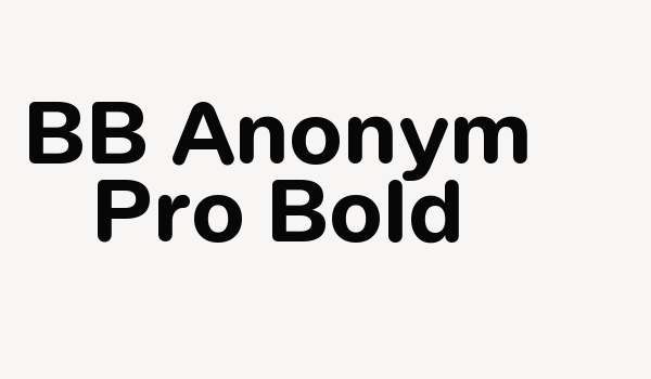 BB Anonym Pro Bold Font