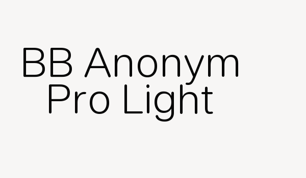 BB Anonym Pro Light Font