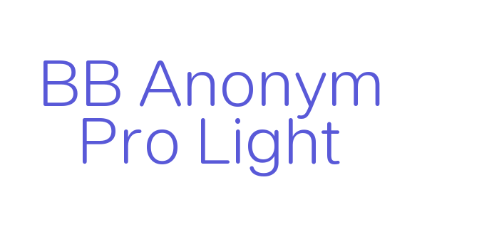 BB Anonym Pro Light Font Download