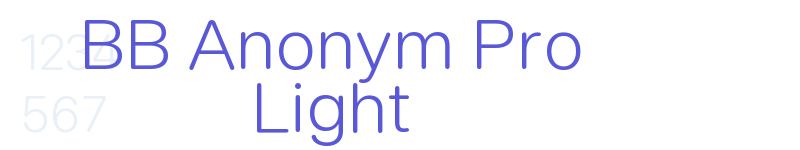 BB Anonym Pro Light-related font