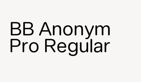 BB Anonym Pro Regular Font