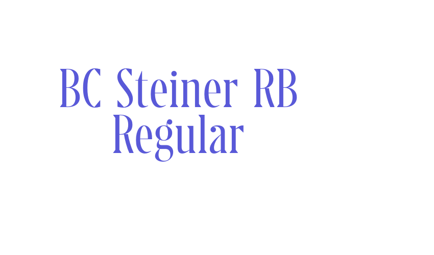 BC Steiner RB Regular Font