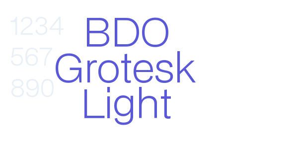 BDO Grotesk Light font free