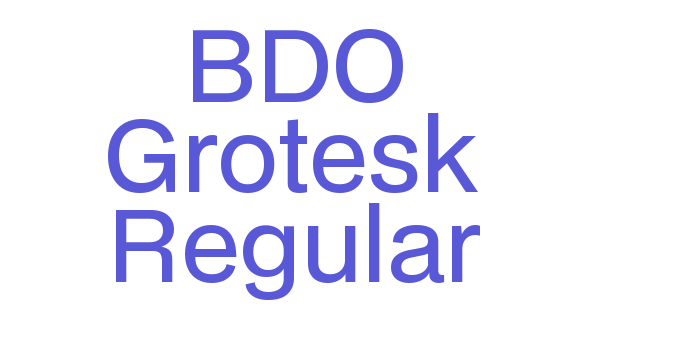 BDO Grotesk Regular Font