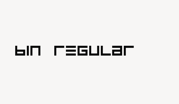 BIN Regular Font