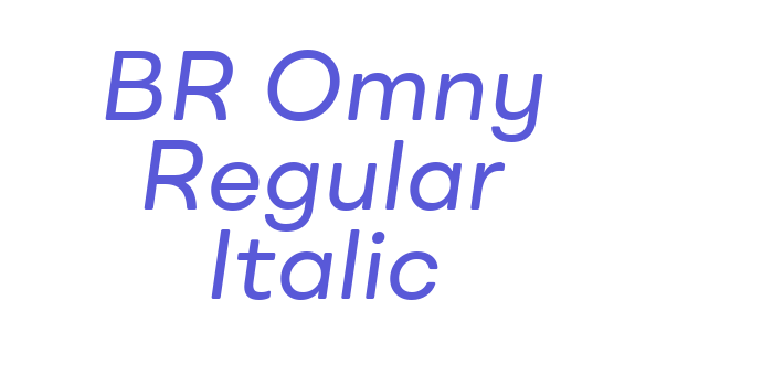 BR Omny Regular Italic Font Download