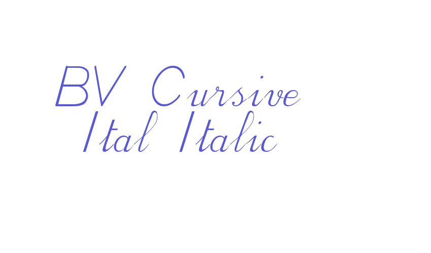 BV Cursive Ital Italic Font Download