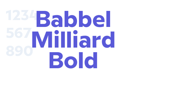 Babbel Milliard Bold font free