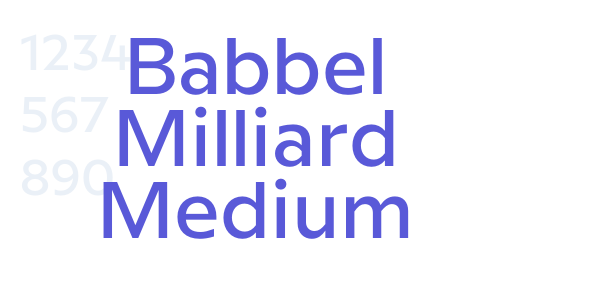 Babbel Milliard Medium font free