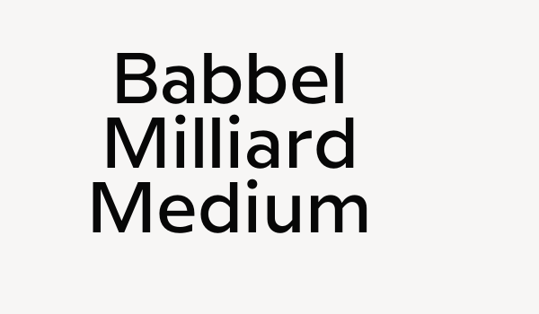 Babbel Milliard Medium Font