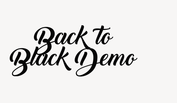 Back to Black Demo Font