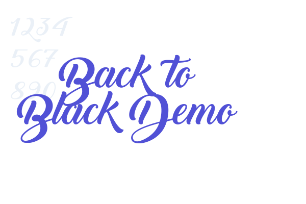 Back to Black Demo Font Download