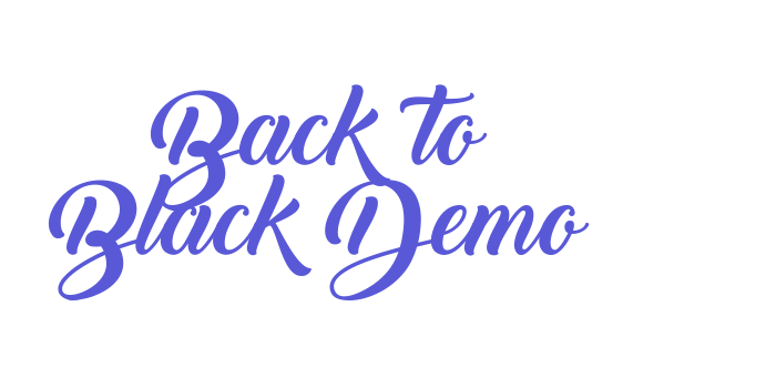 Back to Black Demo Font Download