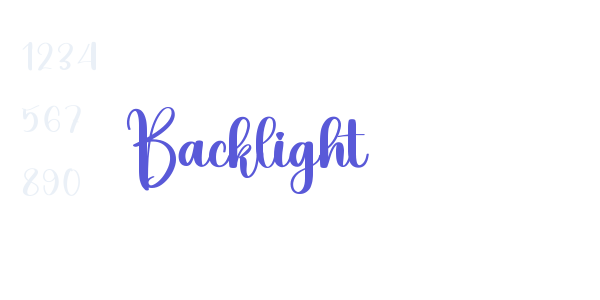 Backlight font free