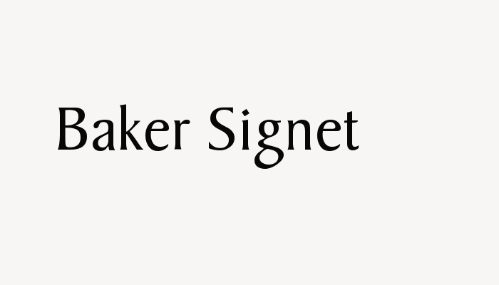 Baker Signet font download