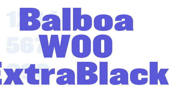 Balboa W00 ExtraBlack font free