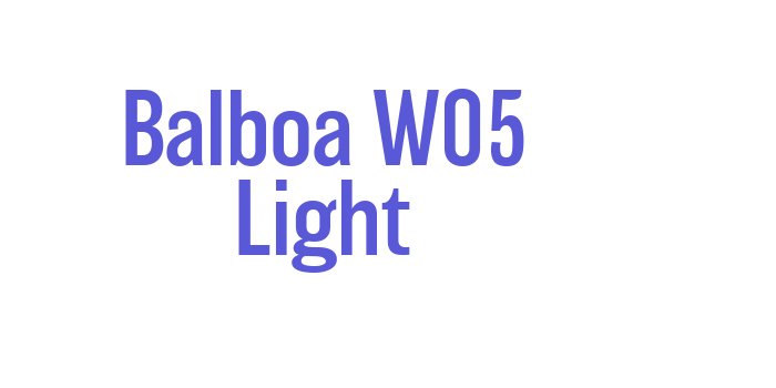 Balboa W05 Light Font Download